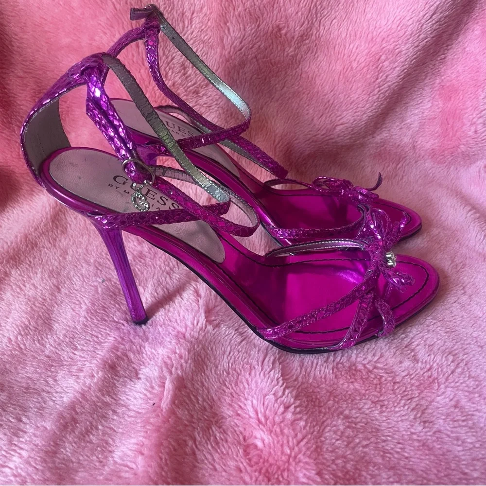 NWOT Guess by Marciano Pink Bow Stiletto Heels - Picture 5 of 9